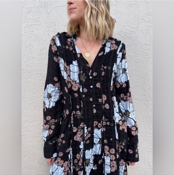 FREE PEOPLE Free People Back At It Maxi Dress in Black Combo S NWT - Picture 6 of 7